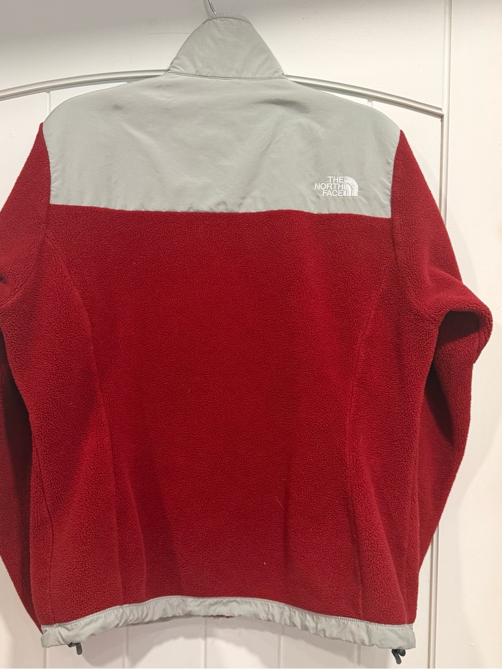 The North Face Denali Fleece Jacket Women’s L Red Grey Colorblock - Picture 8 of 8